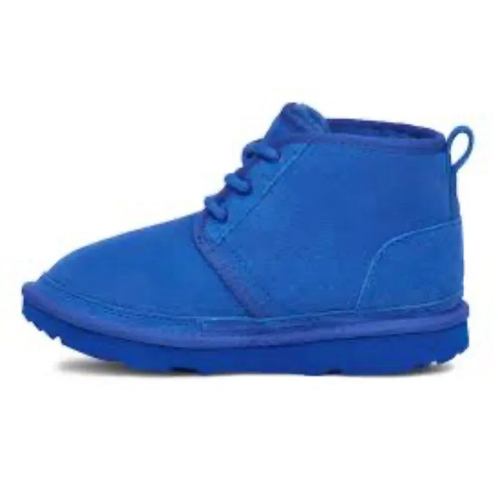 Uggs Neumell II blue lace up shearling lined kids 2 boots